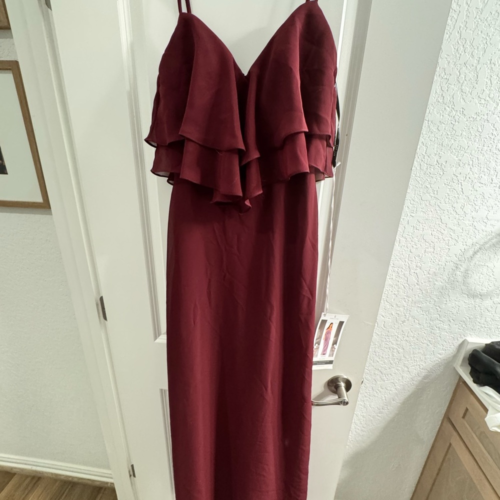 Elegant Burgundy bridesmaid Dress